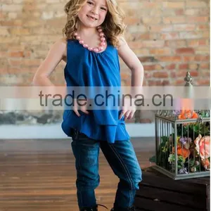 New Fashon Children Clothes Summer Cotton Fabric Clothes , Baby Gilrs Backless Ruffle Tank Top thumbnail-1