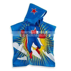 Kids Printed Superhero Hooded Beach Towel in Multi Color,wholesale Cotton Beach Towels Printing thumbnail-1