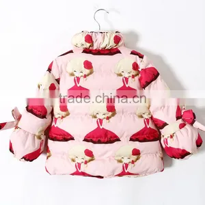 OEM New Style Fashion Ultralight Girl Printing Waterproof Duck Down Feather Jacket thumbnail-2