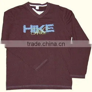 V Neck Printed T-shirt (long Sleeve and Cotton) thumbnail-1