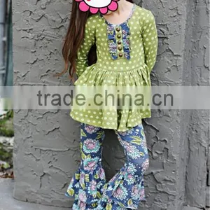 Factory Prices Wholesale Children's Clothes Hand Made Baby Girl Dress Girl Fall Double Pleated Suit thumbnail-1