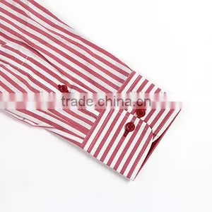 Burgundy Stripe Men's Stretch Shirts thumbnail-2