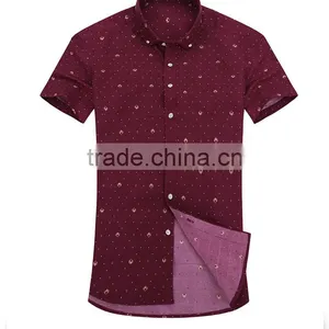 2016 NEW COLLECTION SUMMER PATTERN SHIRT SEMI-TAILORED FIT Short Sleeve for Men thumbnail-4