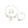 Brass Fabric Affordable Crystal , Rhinestone Bridal Jewelry Necklace Sets thumbnail-1