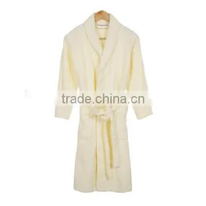 Luxury Velour Shower Bathrobe With Piping thumbnail-1