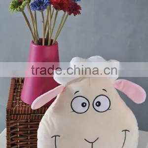 100% Polyester Sheep Face Baby Cushion thumbnail-1