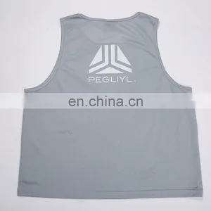 2017 Comfortable Vintage Grey Mesh Tank Top For Sport Man thumbnail-1