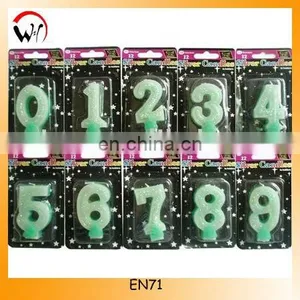 Birthday Numberic Green Glitter Candle thumbnail-1