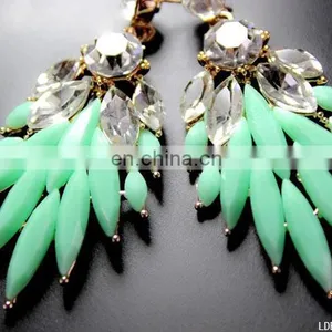 Fashionable Exquisite Occident Mint Green Crystal Earring Stud thumbnail-1