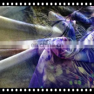 Digtal Printing on Knitted Chiffon Fabric for Ladies'garment thumbnail-1