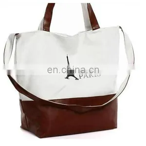 Paris Mark Double Using Cheap Durable Canvas Satchel Handbag thumbnail-3