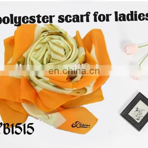 2016 Top Hot Sale Fashion Digital Print Polyester Turkish Chiffon Yarn Square Scarf Made in Factory Hot Sale Women Scarf thumbnail-2