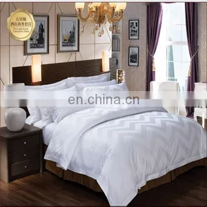 Hotel Bedding Sett/bedding Sheet/ White Cotton Jacqaurd Bedding Set thumbnail-1
