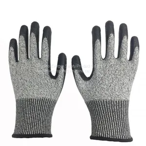 Anti Cut Level 5 13G HPPE Liner PU Dipped Nocry Cut Resistant Gloves With EN388 4543C thumbnail-4