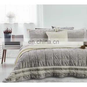 100% Polyester Face Super Soft Flannel Fleece Back Sherpa Fabric Bedding Set thumbnail-3
