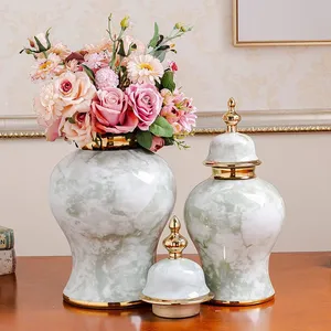 Creative Fashion Electroplate Gild European White Ceramic Vase For Home Decor thumbnail-4