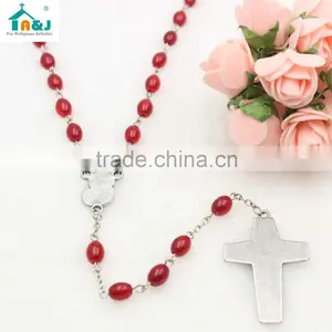 Catholic Oval Shape Glass Beads Pope Rosary thumbnail-3