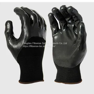 13Gauge Polyester Liner Smooth Nitrile 3/4 Half Coated Work Gloves EN388 thumbnail-1