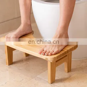 Bamboo 6.7 '' Toilet Bathroom Squatting Toilet Step Stool Simple Design for Kids and Adults thumbnail-2