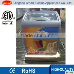 Ice Cream Chest Showcase With Glass Door And ETL Certificate,Curved Glass Door Ice Cream Freezer thumbnail-1