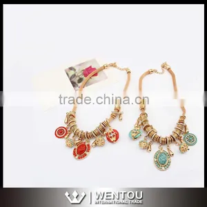 Wholesale Clothing Accessories Antique Drop Gemstone Necklace thumbnail-3