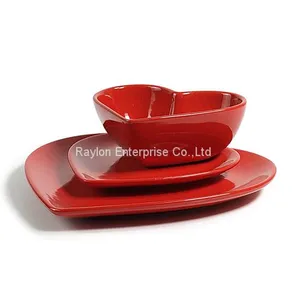 Wholesale Heart Shaped Dinner Set Plates With Bowl thumbnail-1