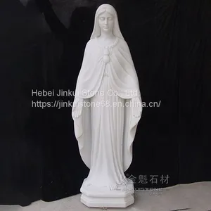 Statue of the Virgin Mary Life Size White Sculpture Marble thumbnail-1