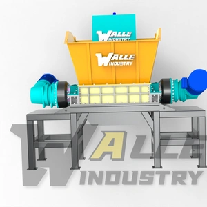 Recycling Machine Scrap Metal Two Shaft Shredder Tire Tyre Plastic Pp Shredder Recycling Machine Line thumbnail-1