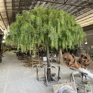 Commercial Grade Artificial Salix Tree Custom Size - Windproof Fake Willow for Landscaping Project, Fire Retardant & ECO thumbnail-2