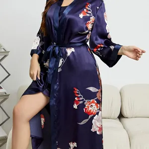 Plus Size Women's Pajama Bathrobe Oversized Manufacturer Customized Pinstar thumbnail-5
