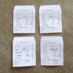 Traditional Chinese Medicine Paper Bags, Laminated White Kraft Paper Packaging Bags for Medical Supplies, Disposable Laminated Paper Bags for Western Medicine in Hospitals thumbnail-1