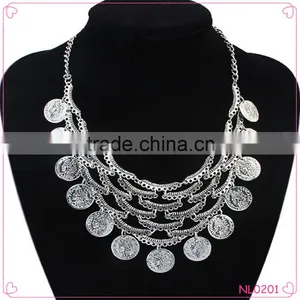 European and American Style Vintage Design Coin Tassel Necklace For Women thumbnail-1