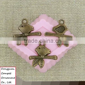 Wholesale Ancient Bronze Diy Accessories Branches and Bird Pendant thumbnail-2