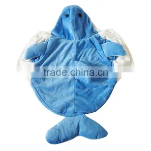 Suitable for Autumn Winter Double Layer Cut Hair Royal Velvet Blue Dolphin Pet Clothes thumbnail-3
