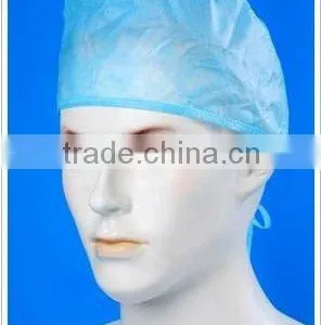 Disposable PP Non Woven Surgical Doctor Caps With Ties for Female and Male White Blue Green thumbnail-1
