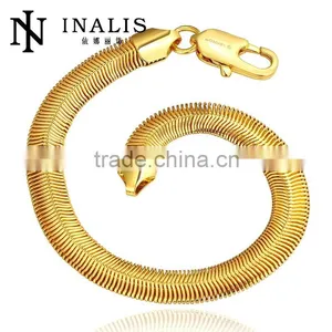 Handmade New Arrival Tin Alloy Gold Plated Bracelet Hand Chain for Men thumbnail-1