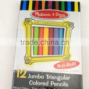 7"12 Jumbo Colored Triangular Wooden Pencils Set thumbnail-1