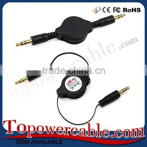 Portable Retractable 3.5Mm Male To Male Audio Cable Aux Cable In Car thumbnail-2