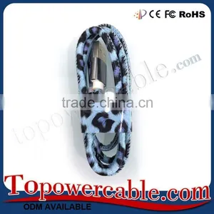 Factory Directly Sell Cheap Leopard Pattern Leather Micro Usb Cable Wires thumbnail-4