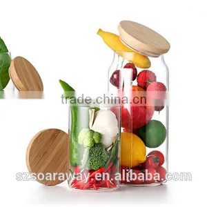 Factory Supply Airtight Style Daily Necessities Glass Storage Jar With Bamboo Lid thumbnail-3