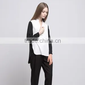Black and White Woman Winter Blouse thumbnail-3