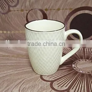 2016 Noverty Embossed 11 oz Solid Color Cheap Stoneware Tea Mug With Rim thumbnail-1