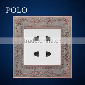 2015 Hot New Design PC Material Wall Socket High Quality Double 2 Pin Socket thumbnail-1