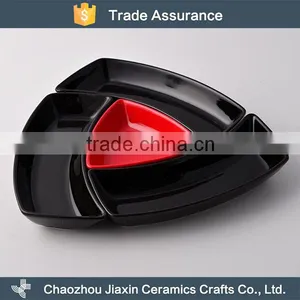 Wholesale Cheap Triangle Ceramic Snack Dish for Restaurant thumbnail-1