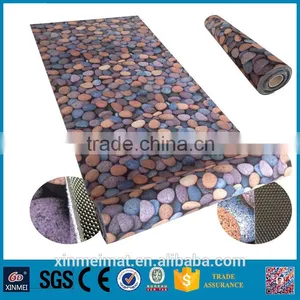 Cobblestone Printed Brushed Fabric Pvc Carpet Roll thumbnail-1