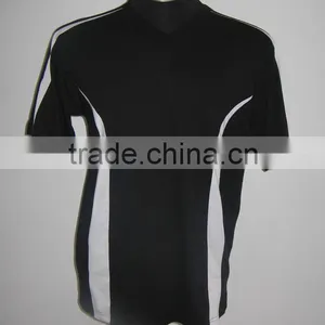 Men's White and Black Men's 100%cotton V-neck T-shirt thumbnail-1