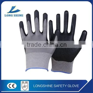 Top Sale Nylon PU Dotted Coated Grip Garden Heat and Cut Resistant Safety Work Glove thumbnail-1