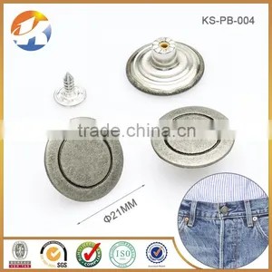 Cheaper Brass Black Nickle Metal Jeans Button Cover thumbnail-1