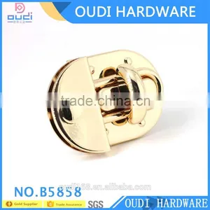 Fashion Handbag Lock Shiny Light Gold Metal Clip Bag Lock For Woman Bag thumbnail-1