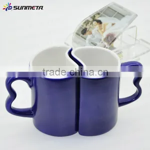 11oz Blue Magic Color Change Sublimation Blank Couple Mug thumbnail-1